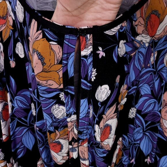 Free People Keepin' On Tee Tropical Blouse Size Large Dolman 3/4 Sleeve Floral - Picture 9 of 15